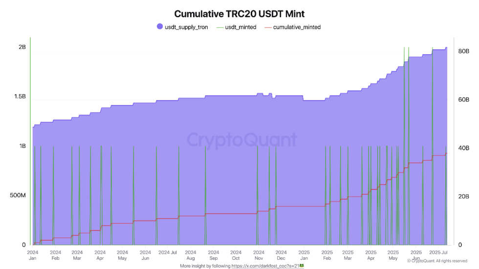 Tron Emerges as USDT Powerhouse – 2025 Minting Volume Soars by 38% from Previous Record