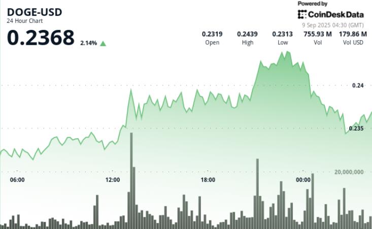 DOGE价格波动上升至5.7%,交易员将目光盯准25美分